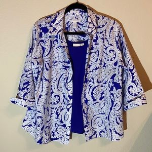 Chico’s No Iron Blue and White Shirt with Tank Top